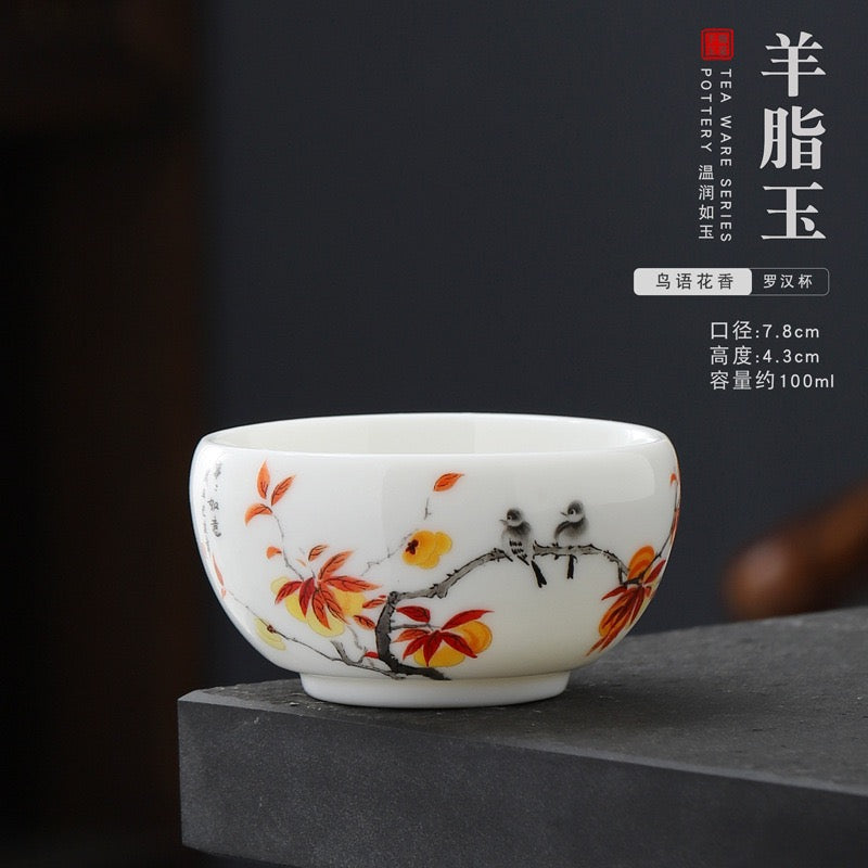 Sheep fat jade white porcelain tea cup Ceramic single cup