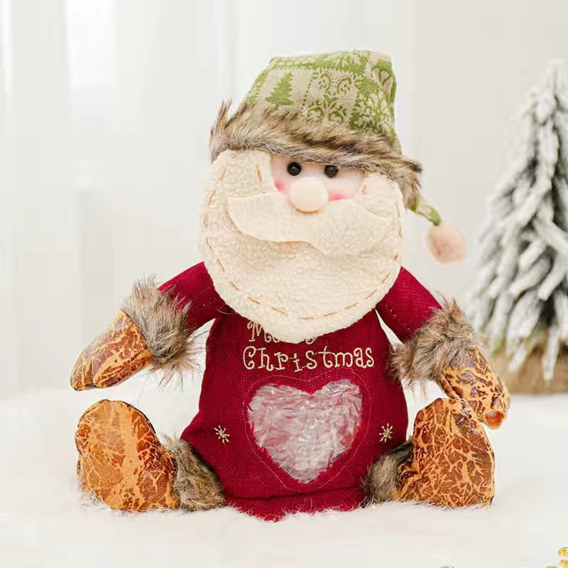 Christmas decorations New style imitation bark candy apple basket stereoscopic old man doll