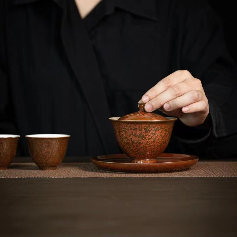 High temperature resistance of high-grade ceramic tea set Gaiwan