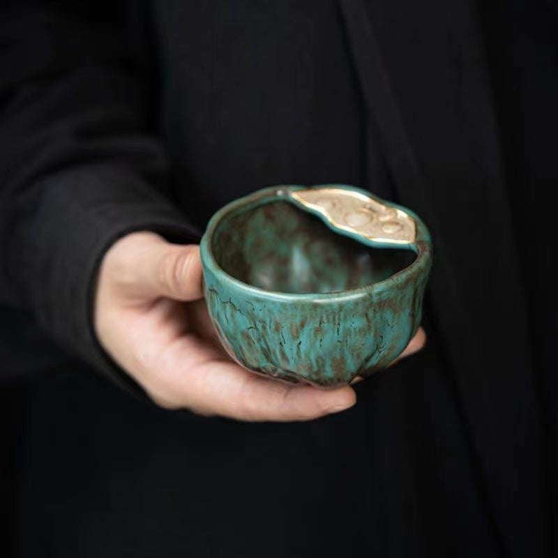 Auspicious ceramic teacup Coarse ceramic teacup