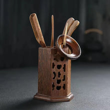 Load image into Gallery viewer, Tea ceremony six gentlemen combination suit ebony bucket, teaspoon, tea folder, tea tray accessories
