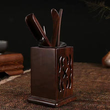 Load image into Gallery viewer, Tea ceremony six gentlemen combination suit ebony bucket, teaspoon, tea folder, tea tray accessories
