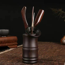 Load image into Gallery viewer, Tea ceremony six gentlemen combination suit ebony bucket, teaspoon, tea folder, tea tray accessories
