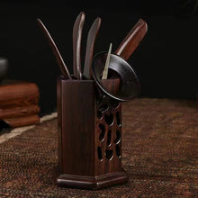 Load image into Gallery viewer, Tea ceremony six gentlemen combination suit ebony bucket, teaspoon, tea folder, tea tray accessories
