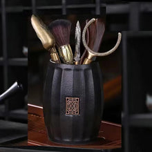 Load image into Gallery viewer, Tea ceremony six gentlemen combination suit ebony bucket, teaspoon, tea folder, tea tray accessories
