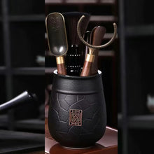 Load image into Gallery viewer, Tea ceremony six gentlemen combination suit ebony bucket, teaspoon, tea folder, tea tray accessories
