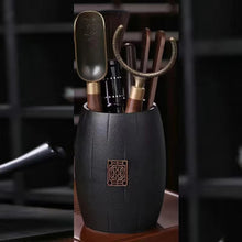 Load image into Gallery viewer, Tea ceremony six gentlemen combination suit ebony bucket, teaspoon, tea folder, tea tray accessories
