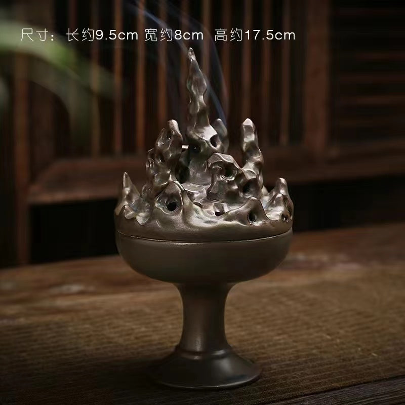 Incense burner household large decorative ceramic Zen decoration