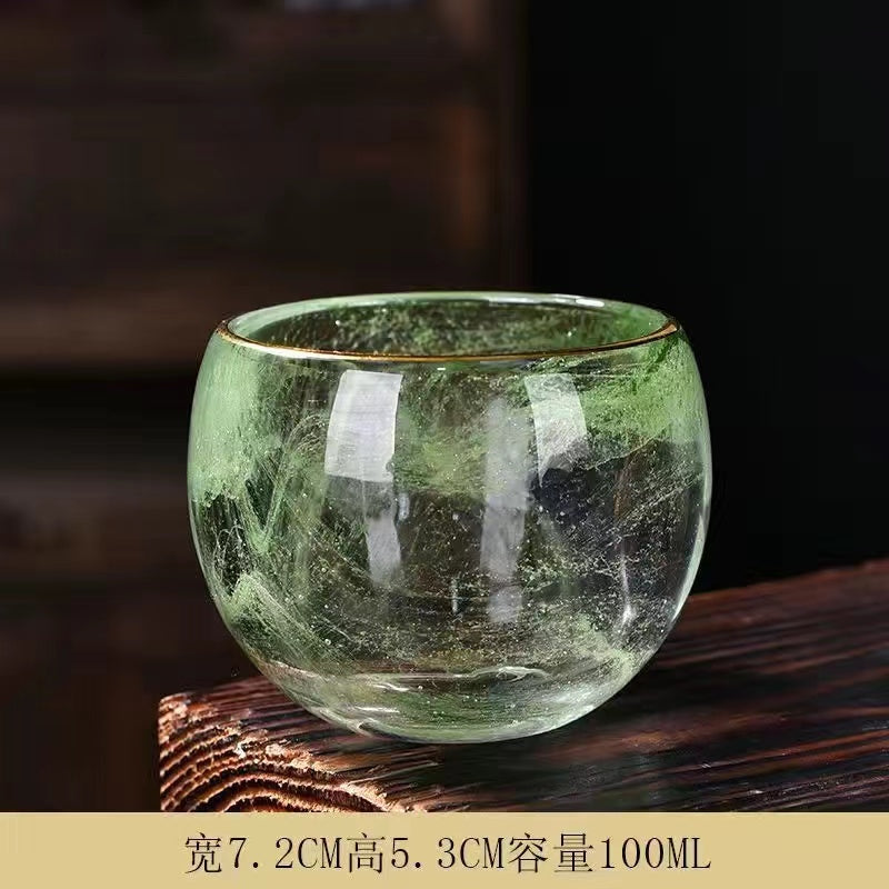 Glass teacup Handmade crystal transparent jade porcelain Teacup