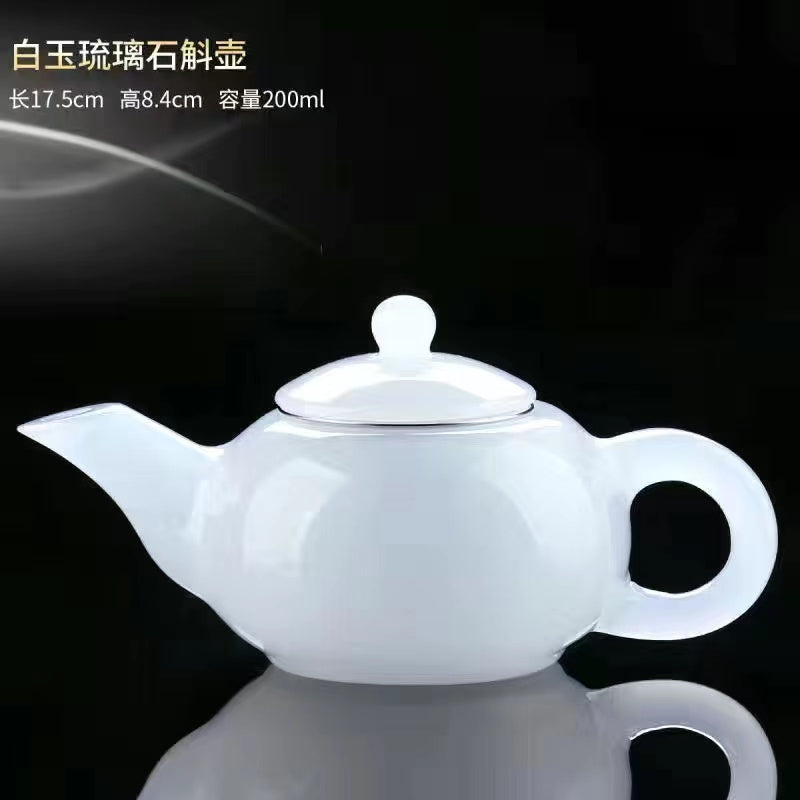 White jade enamel color heat-resistant high-end teapot