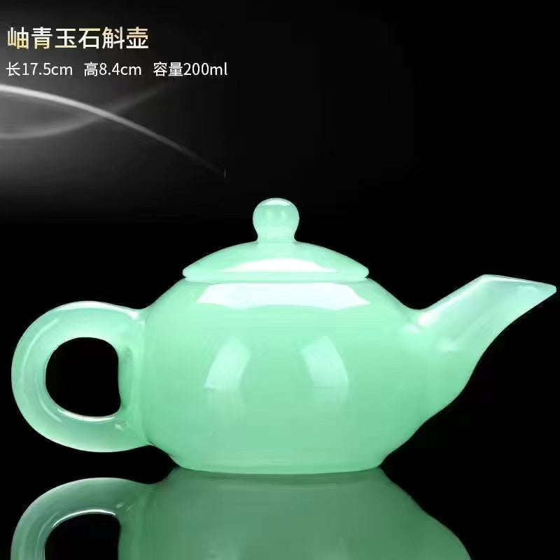 White jade enamel color heat-resistant high-end teapot