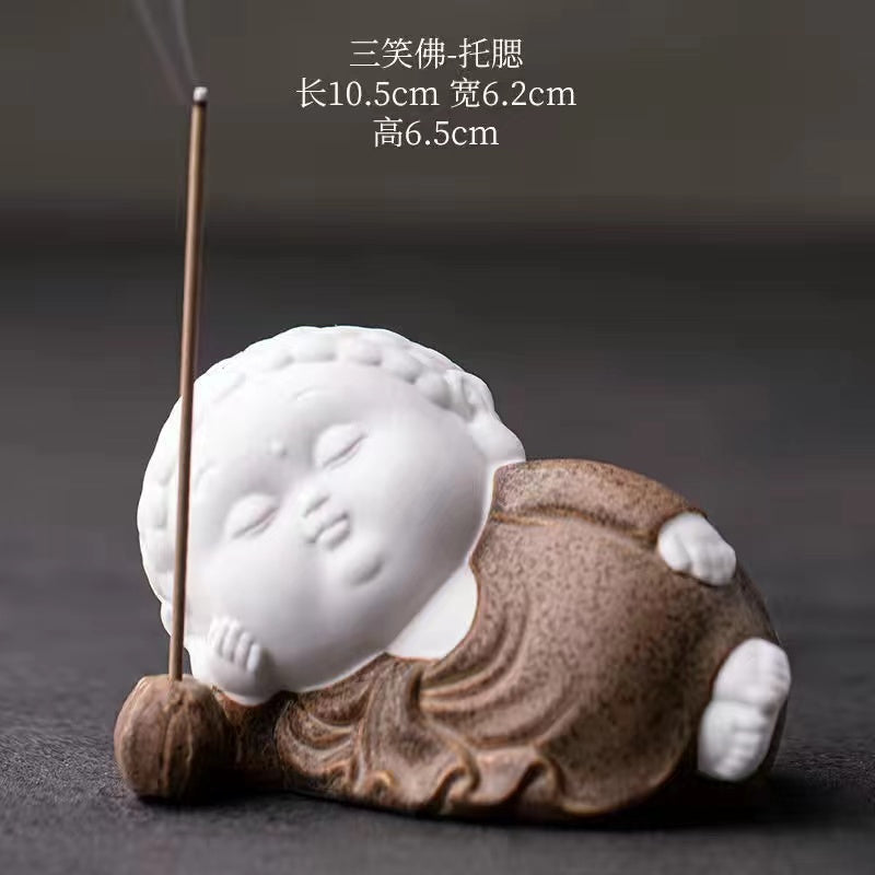 Small monk incense burner incense socket tea pet