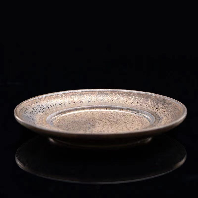 Antique anti scalding rough pottery Gaiwan