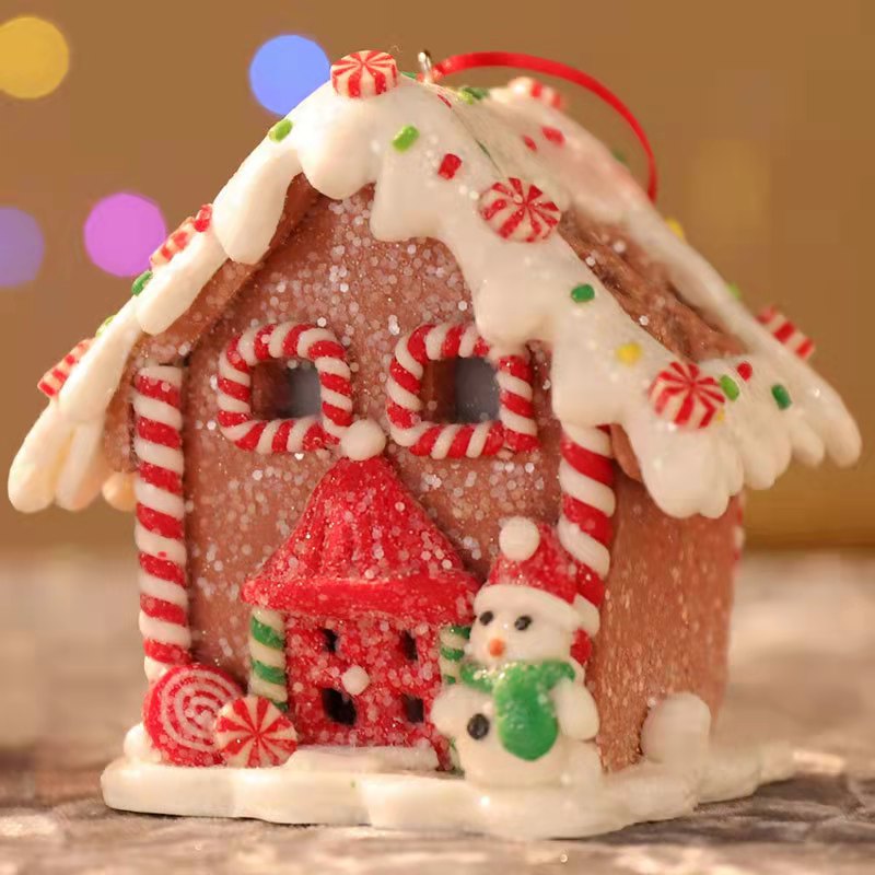 Decorations of Christmas clay luminous Christmas house