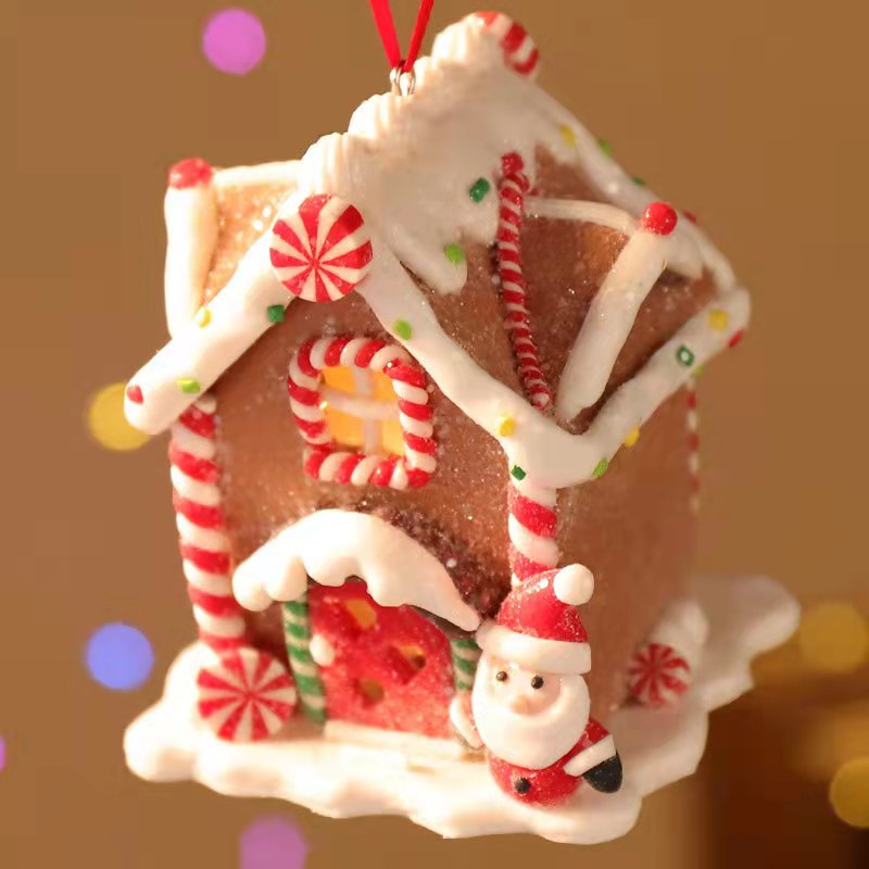 Decorations of Christmas clay luminous Christmas house