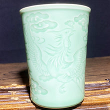 Load image into Gallery viewer, Celadon Dragon and Phoenix and Kirin and Flying Tiger Beer Cup
