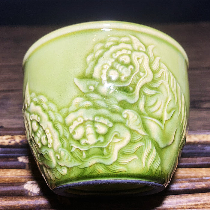 Master Collection-- High end Ge Yao Qilin Lion Handmade Tea Cup(M392)