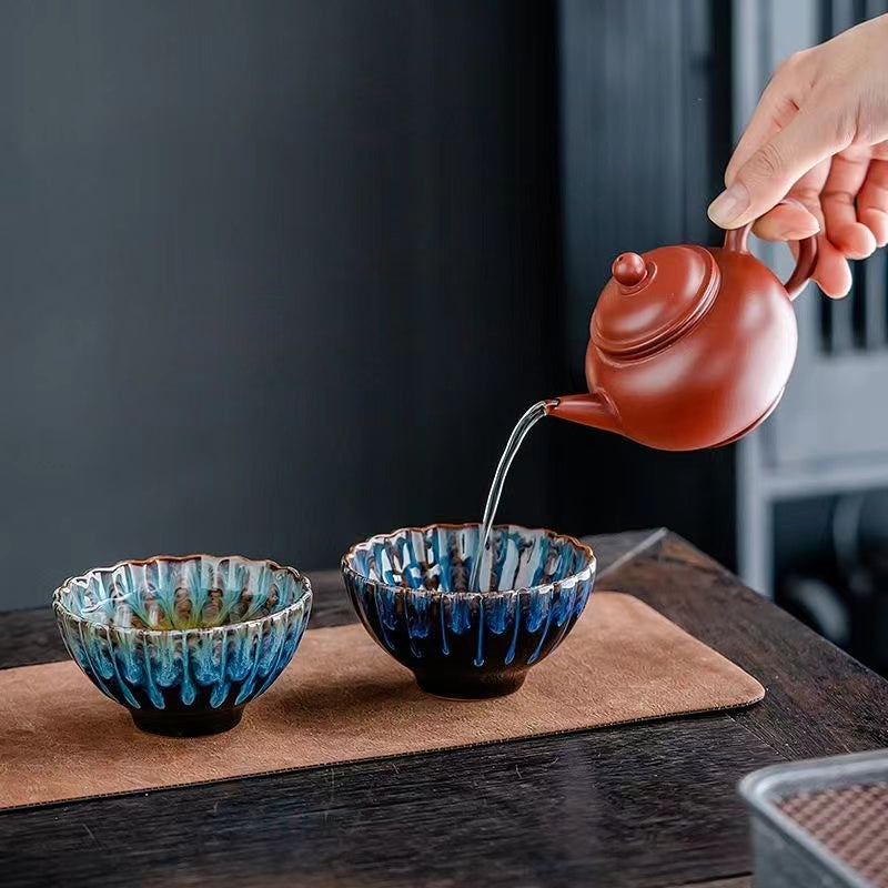 Kiln change gold inlaid kungfu Teacup