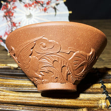 Load image into Gallery viewer, Purple sand Dragon and Phoenix Carving Teacup
