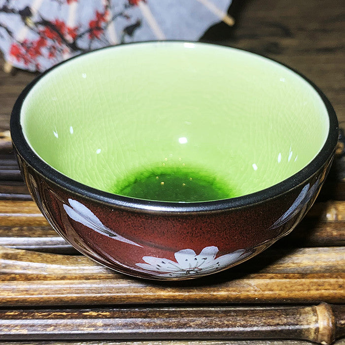 Red white porcelain Tea cup