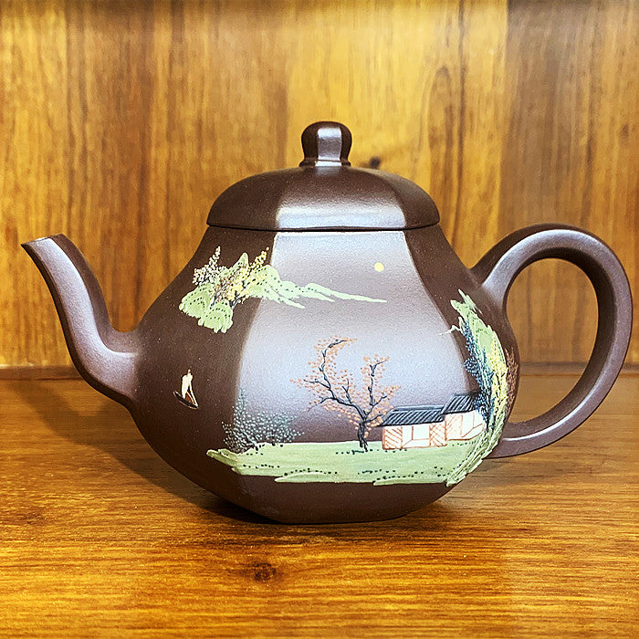 Master Collection-- Purple sand white Handmade Teapot (M405)