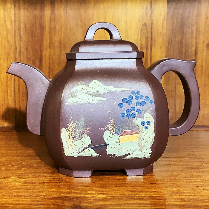 Master Collection-- Purple sand white Handmade Teapot (M405)