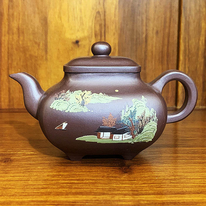 Master Collection-- Purple sand white Handmade Teapot (M405)