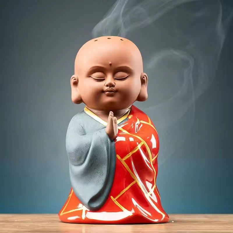 Creative ceramic dish incense burner small monk incense burner