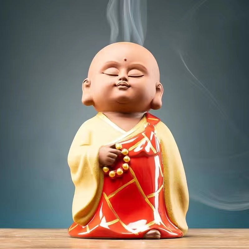 Creative ceramic dish incense burner small monk incense burner