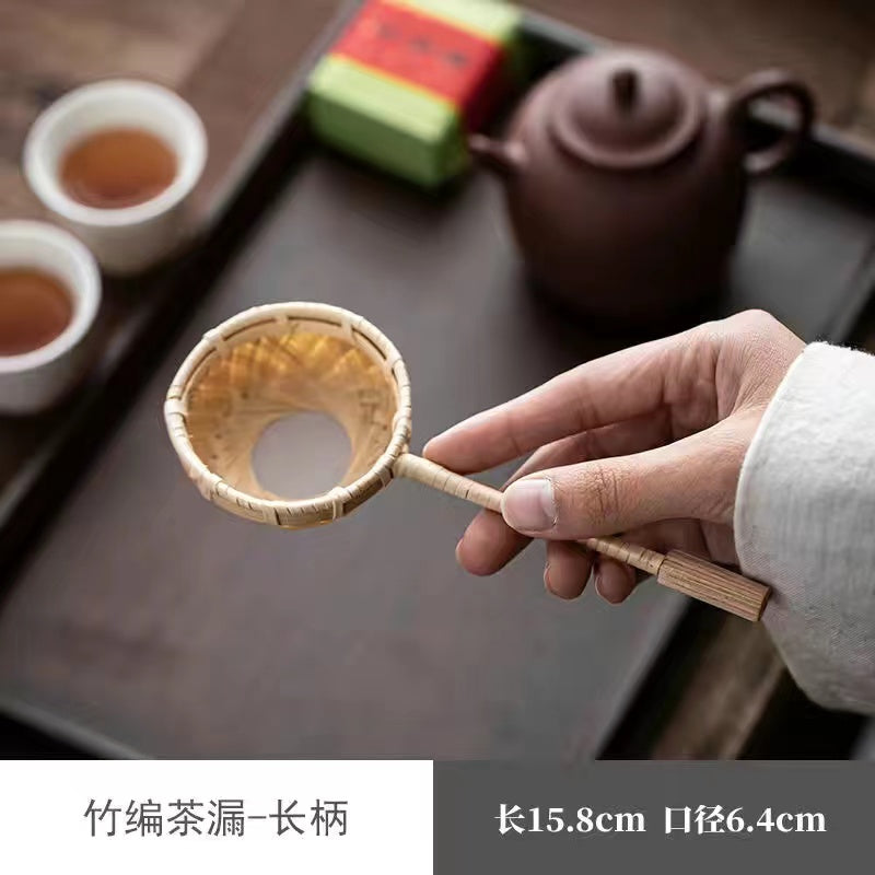 Bamboo tea hourglass tea filter hand woven tea separating filter