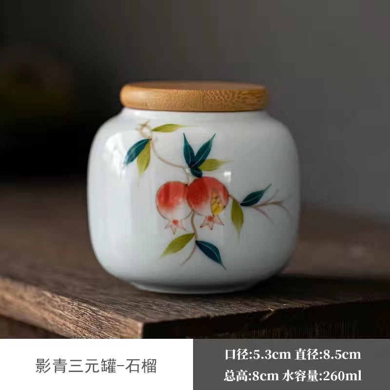 Ceramic hand-painted tea Jar Small portable sealed Jar