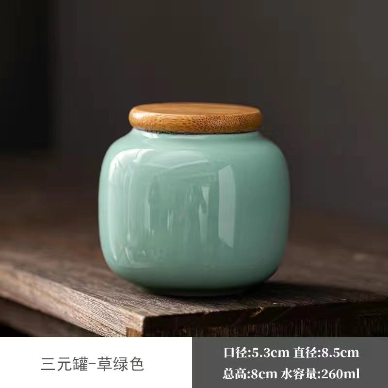 Ceramic hand-painted tea Jar Small portable sealed Jar