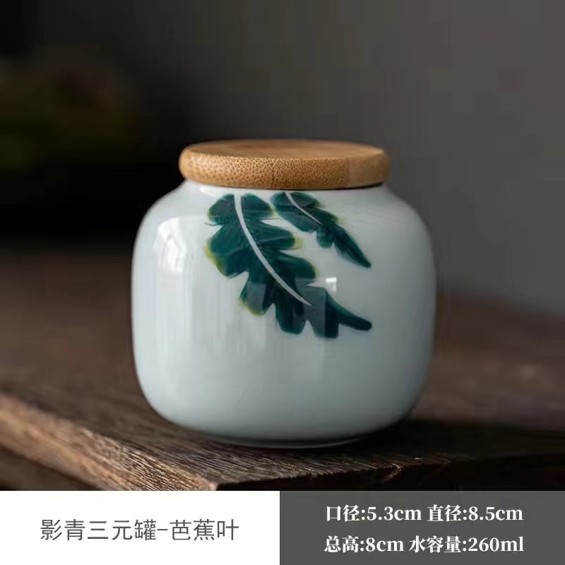 Ceramic hand-painted tea Jar Small portable sealed Jar