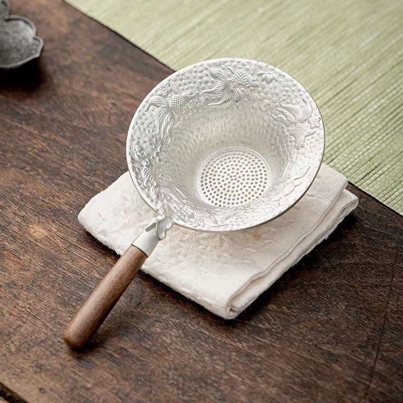 Handmade carp relief tea filter