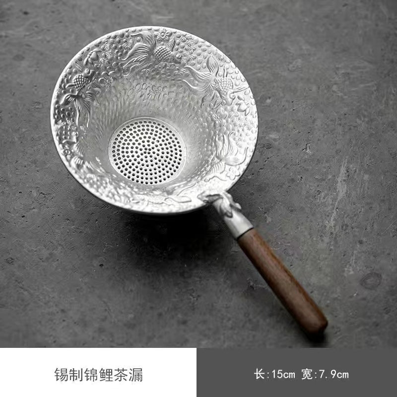 Handmade carp relief tea filter