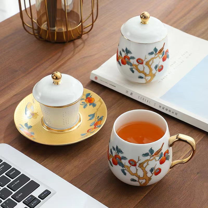 Persimmon Ruyi Tea Set Ceramic Tea Cup