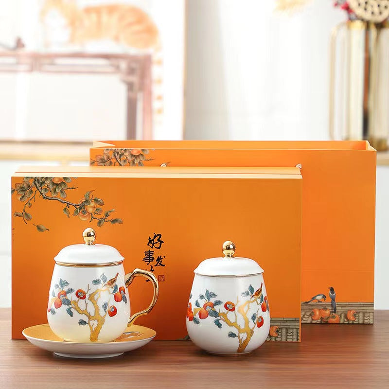 Persimmon Ruyi Tea Set Ceramic Tea Cup