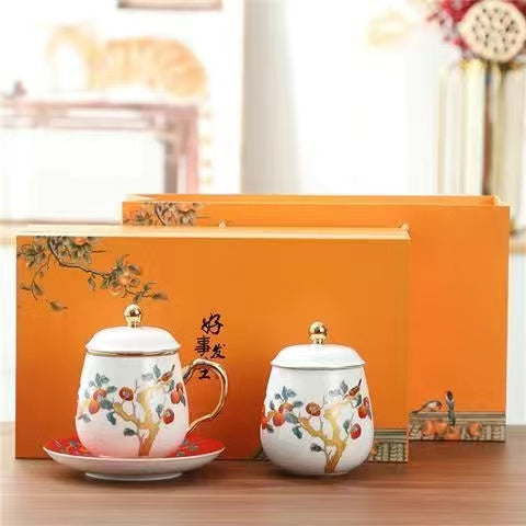 Persimmon Ruyi Tea Set Ceramic Tea Cup