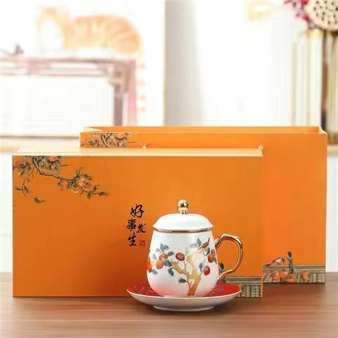 Persimmon Ruyi Tea Set Ceramic Tea Cup