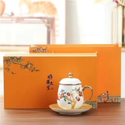 Persimmon Ruyi Tea Set Ceramic Tea Cup