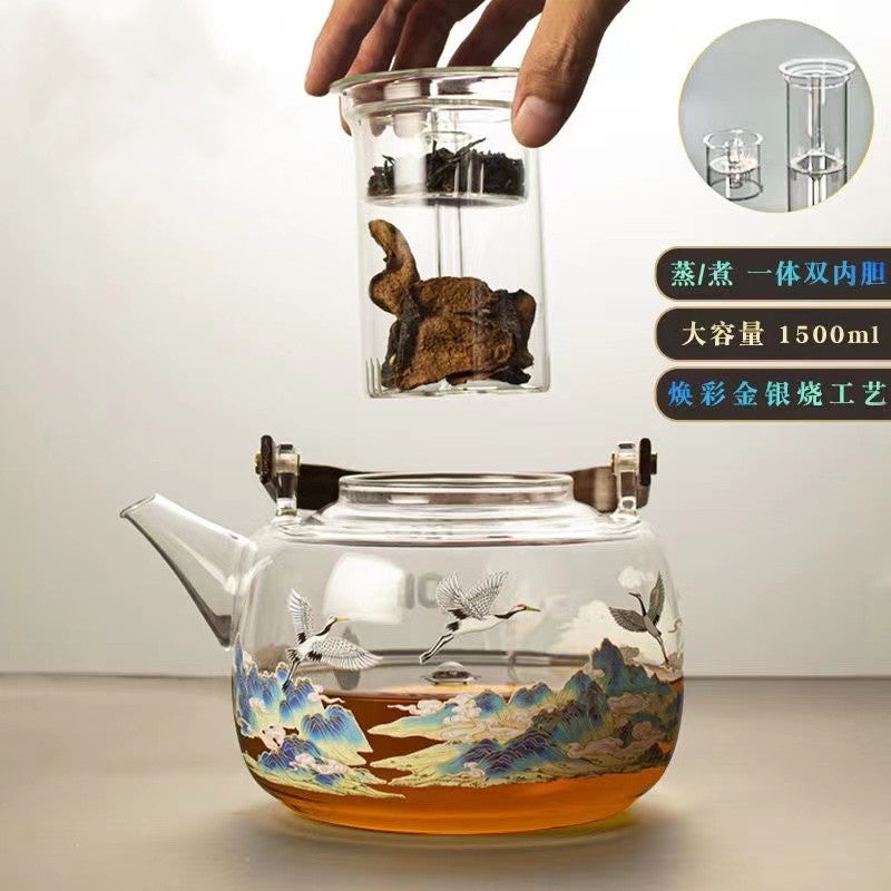 Thousands of miles of rivers and mountains Heat resistant glass Teapot