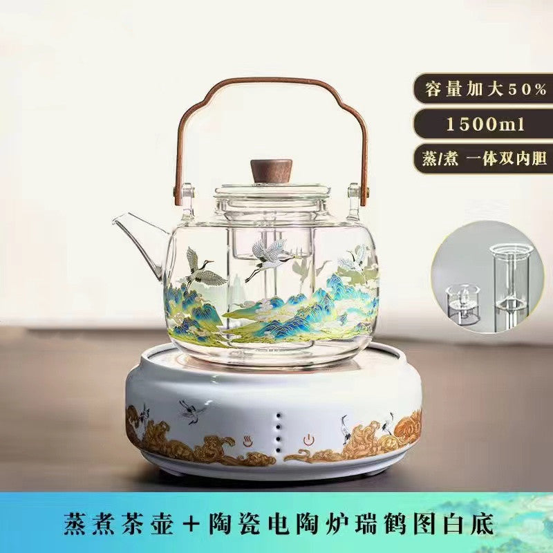 Thousands of miles of rivers and mountains Heat resistant glass Teapot