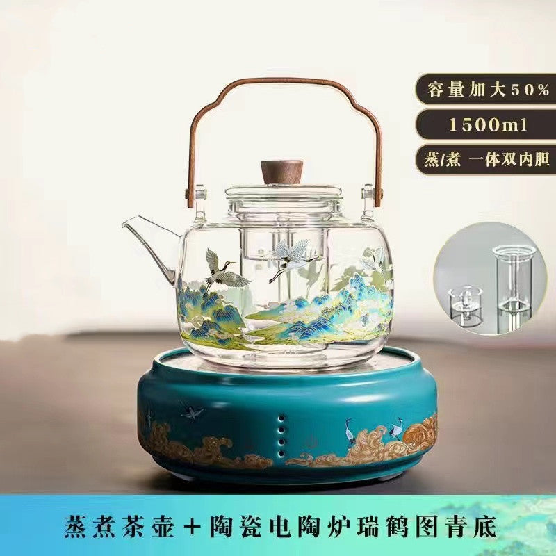 Thousands of miles of rivers and mountains Heat resistant glass Teapot