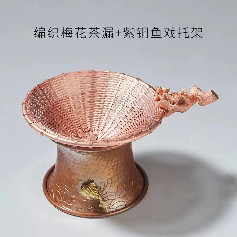 Red copper tea filter