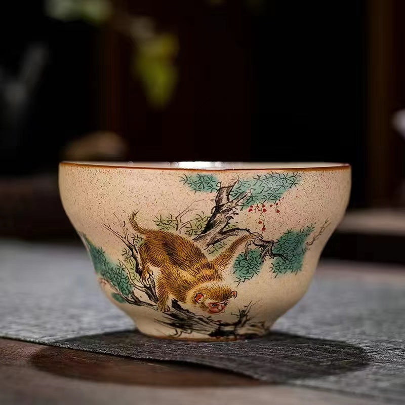 Coarse pottery restoring the ancient Chinese zodiac Teacup