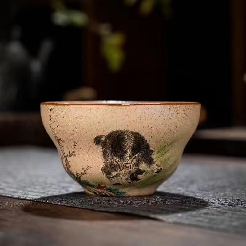 Coarse pottery restoring the ancient Chinese zodiac Teacup