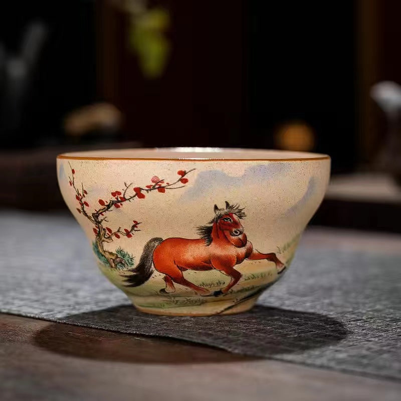 Coarse pottery restoring the ancient Chinese zodiac Teacup