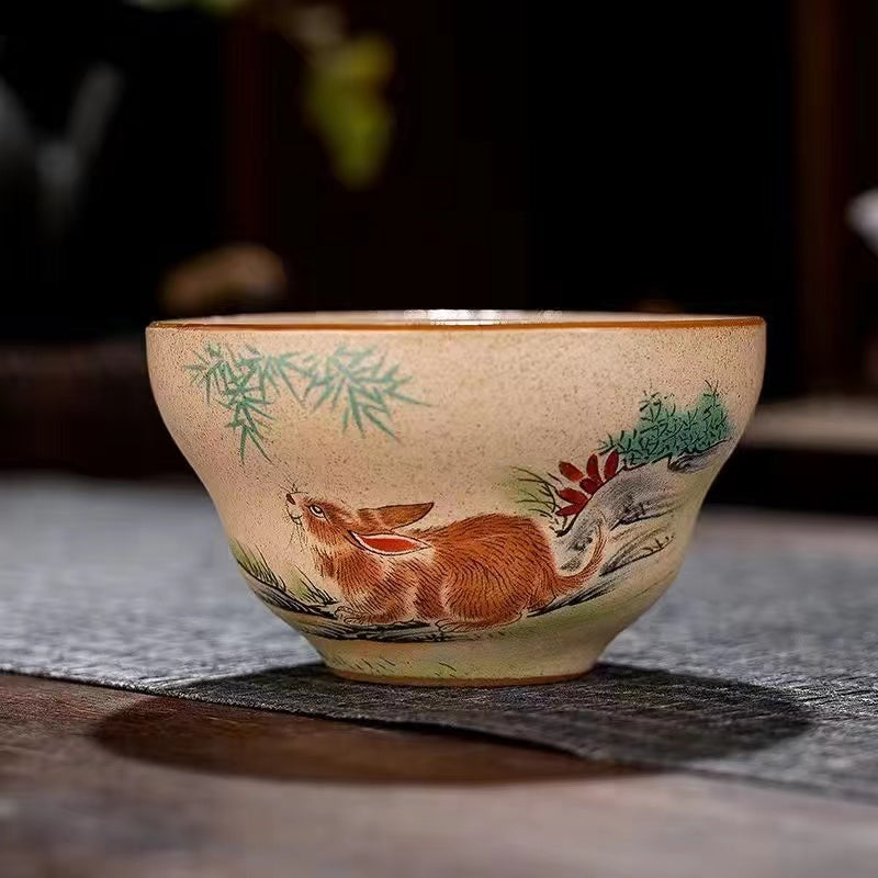 Coarse pottery restoring the ancient Chinese zodiac Teacup