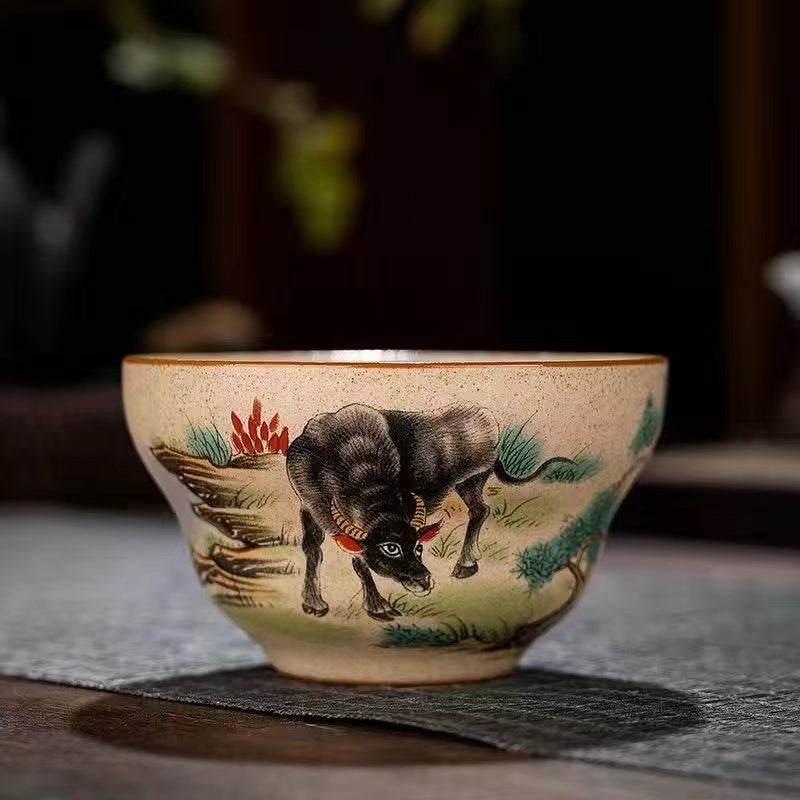 Coarse pottery restoring the ancient Chinese zodiac Teacup