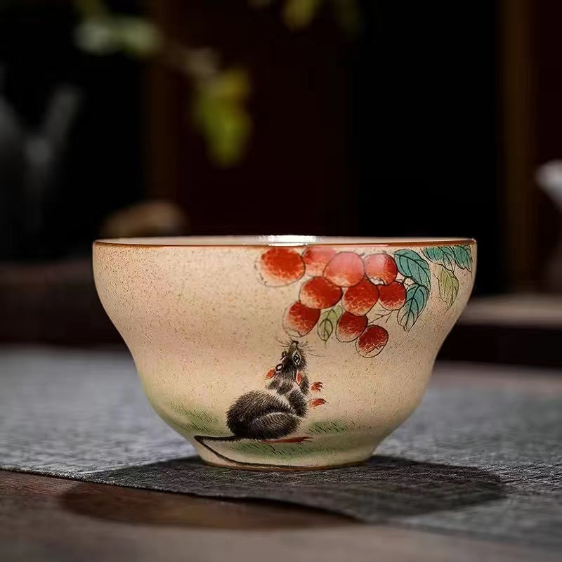 Coarse pottery restoring the ancient Chinese zodiac Teacup